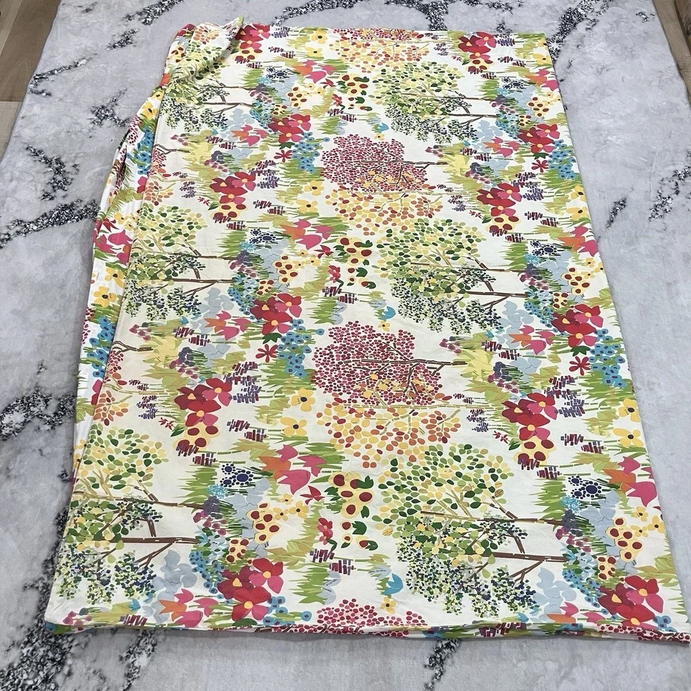 Pottery Barn Twin Duvet Cover Floral Garden Multicolor Cotton Made in Israel